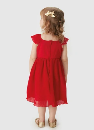 Carinhoso - Vestido Evasê com Lantejoulas Vermelho - CARINHOSO