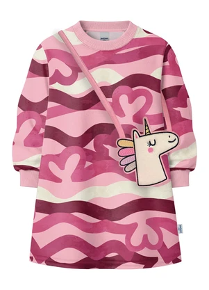 Malwee Kids - Vestido Evasê Corações em Moletinho Rosa Claro - MALWEE KIDS