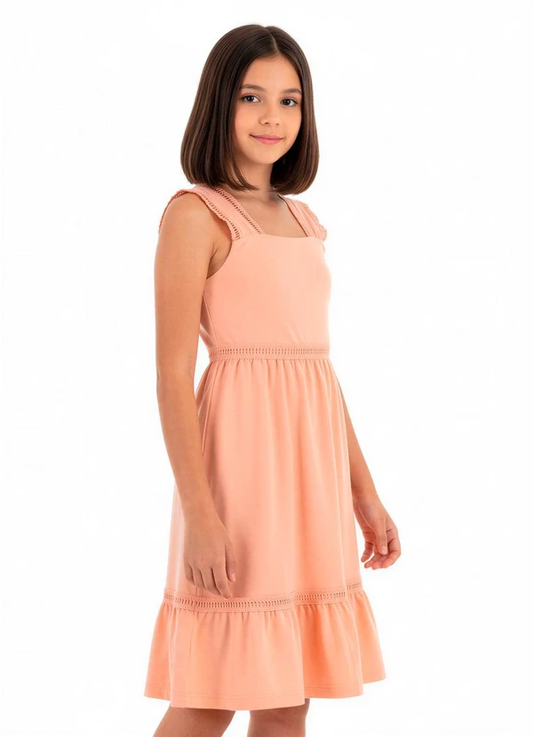 Malwee Kids - Vestido Evasê em Linhos Laranja Claro 2