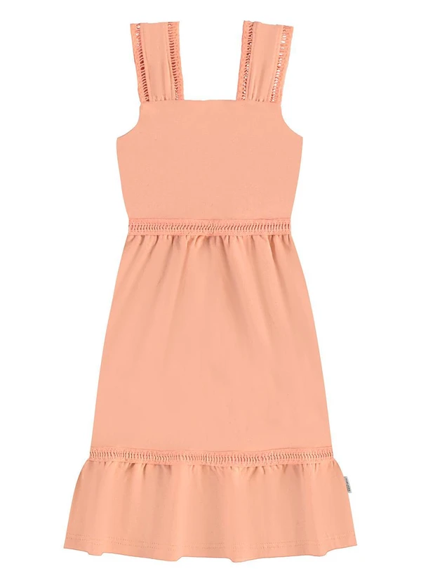 Malwee Kids - Vestido Evasê em Linhos Laranja Claro 3