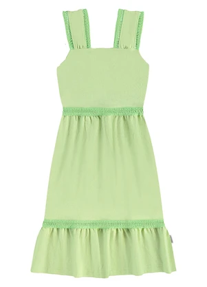 Malwee Kids - Vestido Evasê em Linhos Verde Claro - MALWEE KIDS