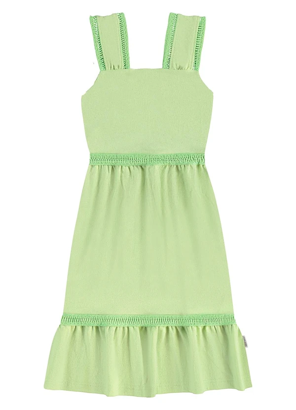 Malwee Kids - Vestido Evasê em Linhos Verde Claro 2