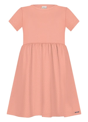 Alakazoo - Vestido Evasê em Malha Texturizada Laranja - ALAKAZOO