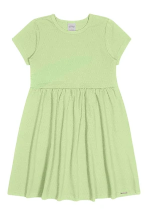 Alakazoo - Vestido Evasê em Malha Texturizada Verde - ALAKAZOO