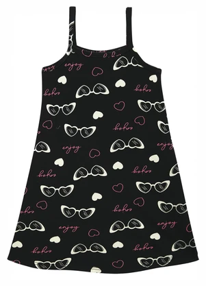 Malwee Kids - Vestido Evasê Enjoy Preto - MALWEE KIDS