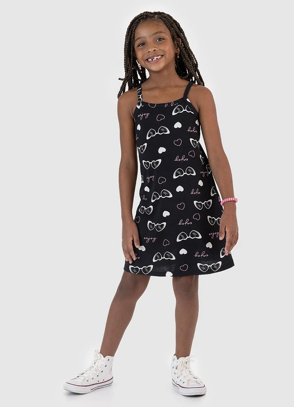 Malwee Kids - Vestido Evasê Enjoy Preto