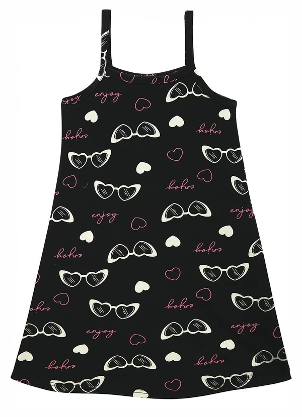 Malwee Kids - Vestido Evasê Enjoy Preto 2