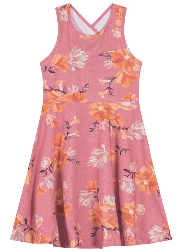 Carinhoso - Vestido Evasê Floral Rosê