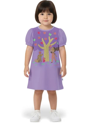 Malwee Kids - Vestido Evasê Macieira com Glitter Lavanda - MALWEE KIDS