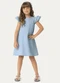 Carinhoso - Vestido Evasê Plissado Azul Pastel - variação: Azul Pastel