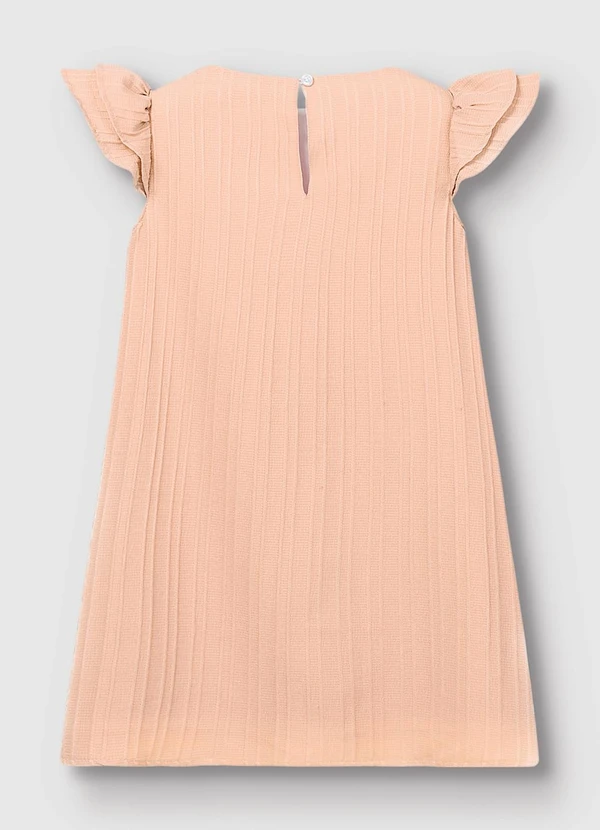 Carinhoso - Vestido Evasê Plissado Laranja Pastel 2