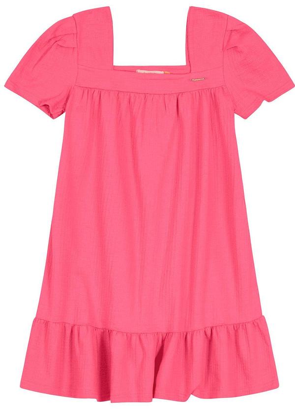 Carinhoso - Vestido Evasê Texturizado Rosa