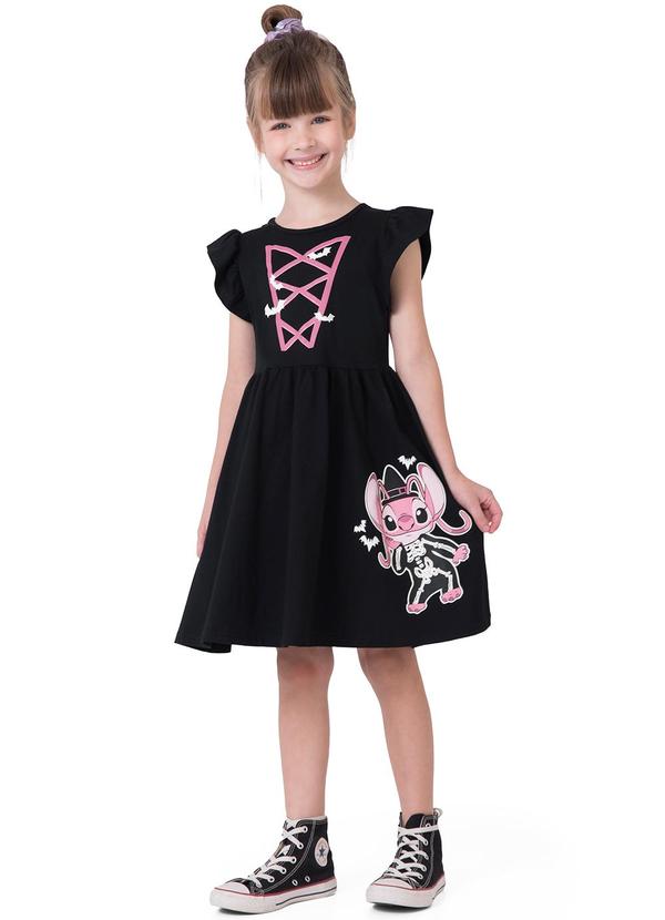 Malwee Kids - Vestido Fantasia Angel Stitch Preto