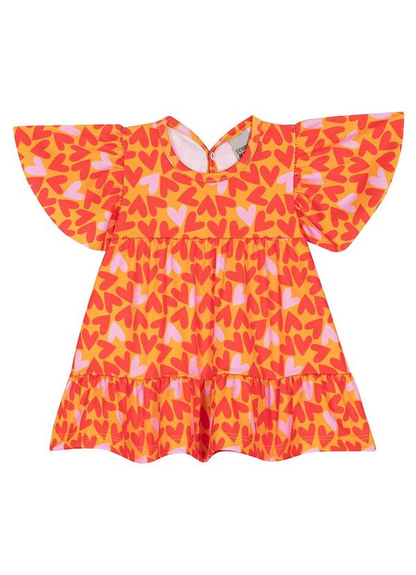 Sempre Kids - Vestido Feminino Crepe Sublimado Ambar 1