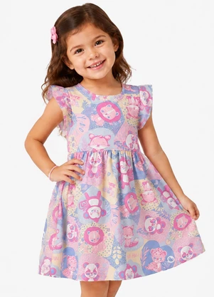 Select - Vestido Feminino Estampado em Malha Cotton Azul - SELECT