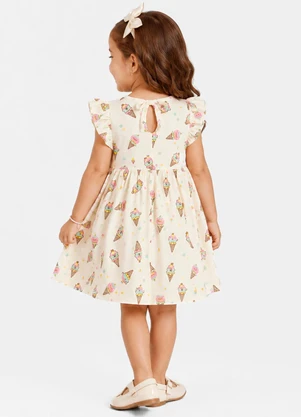 Select - Vestido Feminino Estampado em Malha Cotton Bege - SELECT