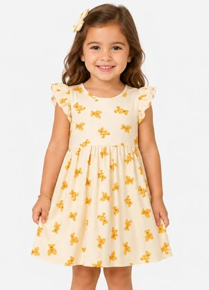 Select - Vestido Feminino Estampado em Malha Cotton Bege - SELECT