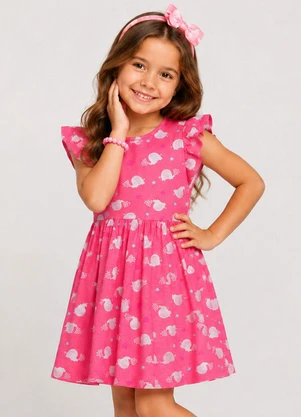 Select - Vestido Feminino Estampado em Malha Cotton Rosa - SELECT
