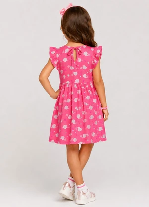Select - Vestido Feminino Estampado em Malha Cotton Rosa - SELECT