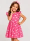 Select - Vestido Feminino Estampado em Malha Cotton Bege - variação: Rosa