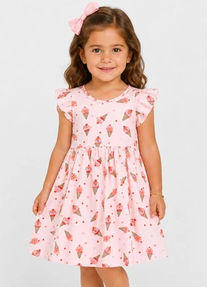 Select - Vestido Feminino Estampado em Malha Cotton Rosa - SELECT