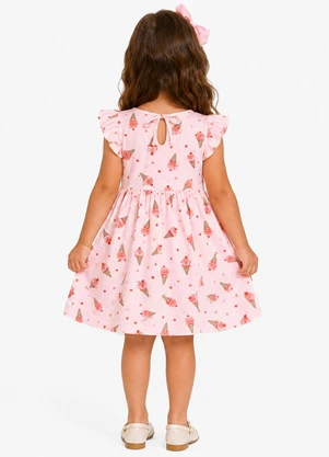 Select - Vestido Feminino Estampado em Malha Cotton Rosa - SELECT