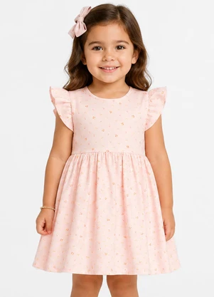 Select - Vestido Feminino Estampado em Malha Cotton Rosa - SELECT