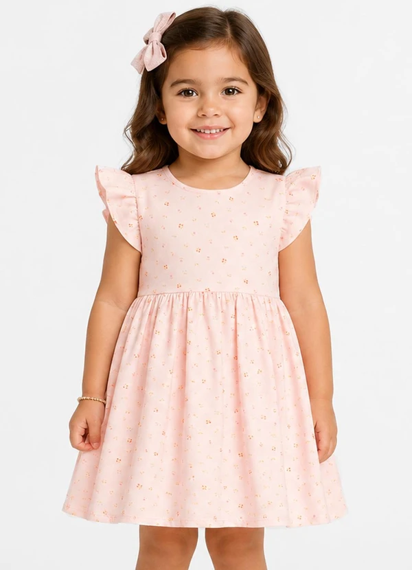 Select - Vestido Feminino Estampado em Malha Cotton Rosa
