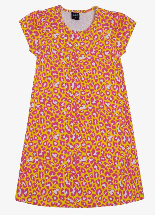 Select - Vestido Feminino Estampado Infantil Amarelo