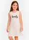 Select - Vestido Feminino Infantil Rosa - variação: Bege