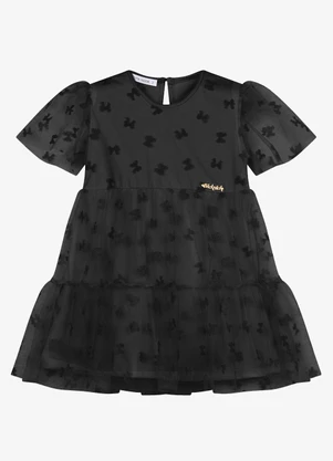 Trick Nick - Vestido Feminino Infantil com Tule Preto - TRICK NICK