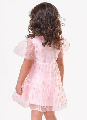 Trick Nick - Vestido Feminino Infantil com Tule Rosa - TRICK NICK