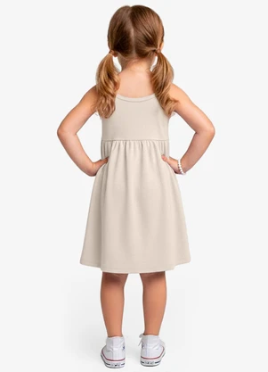 Select - Vestido Feminino Infantil de Alças Bege - SELECT
