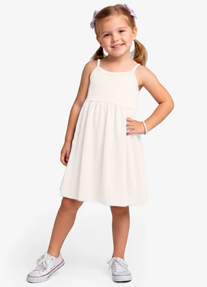 Select - Vestido Feminino Infantil de Alças Bege - SELECT