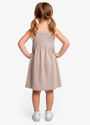 Select - Vestido Feminino Infantil de Alças Marrom - SELECT