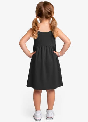 Select - Vestido Feminino Infantil de Alças Preto - SELECT