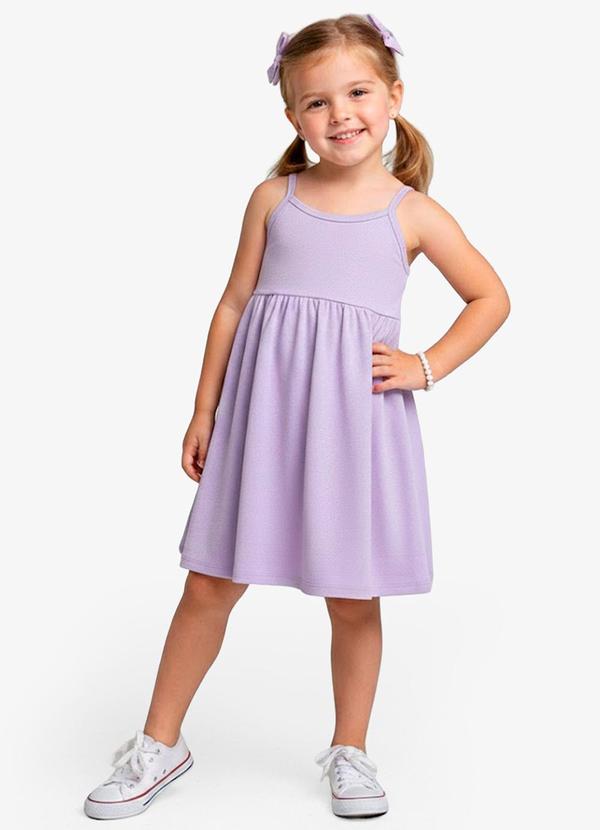 Select - Vestido Feminino Infantil de Alças Roxo