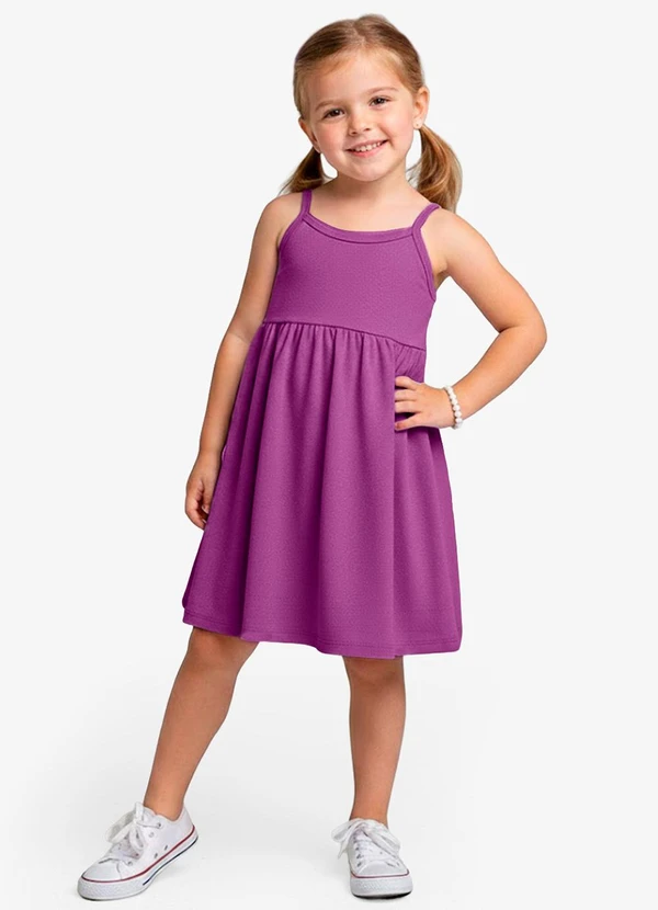 Select - Vestido Feminino Infantil de Alças Roxo