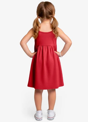 Select - Vestido Feminino Infantil de Alças Vermelho - SELECT