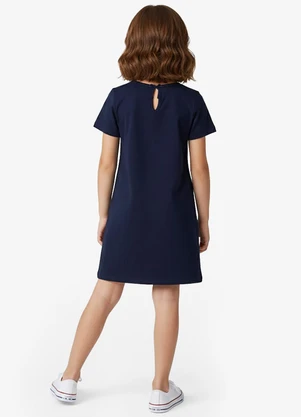 Select - Vestido Feminino Infantil em Molecotton Azul - SELECT