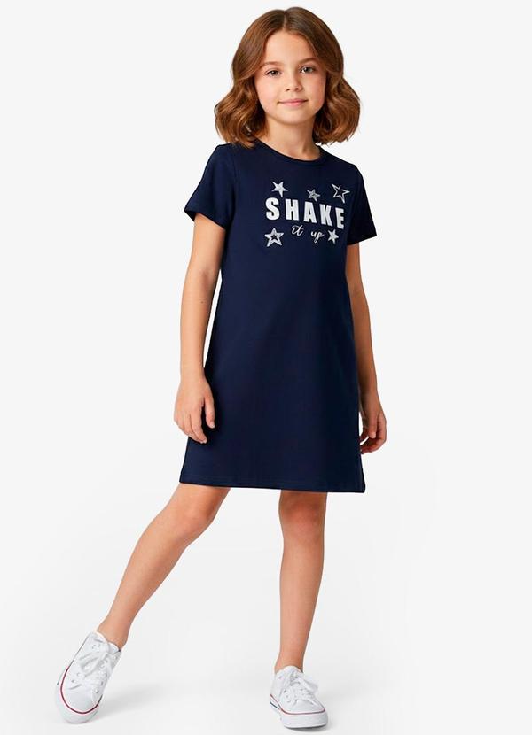Select - Vestido Feminino Infantil em Molecotton Azul