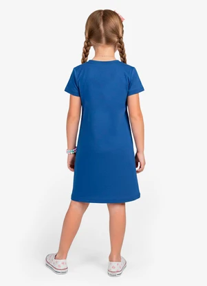 Select - Vestido Feminino Infantil em Molecotton Azul - SELECT