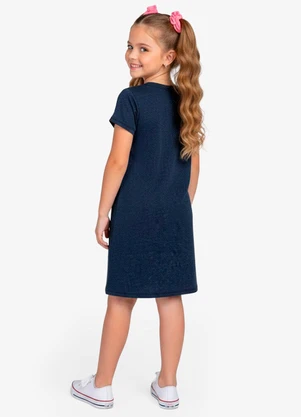 Select - Vestido Feminino Infantil em Molecotton Azul - SELECT