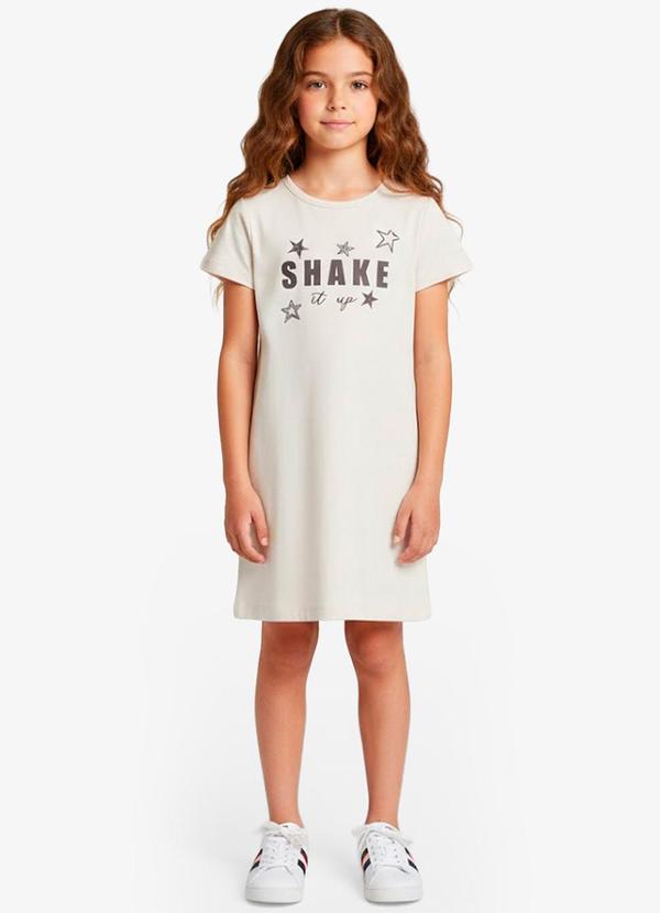 Select - Vestido Feminino Infantil em Molecotton Bege