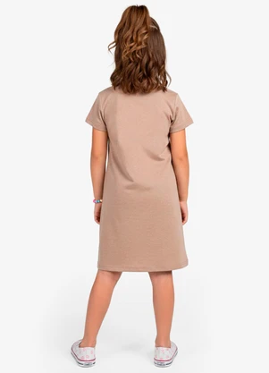 Select - Vestido Feminino Infantil em Molecotton Marrom - SELECT