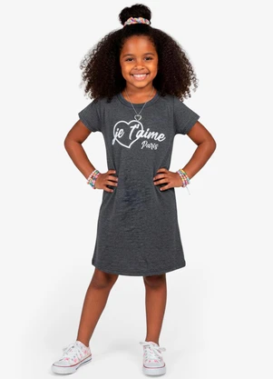 Select - Vestido Feminino Infantil em Molecotton Preto - SELECT