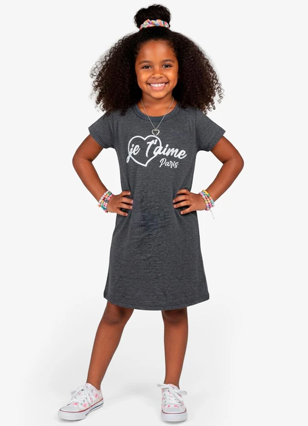 Select - Vestido Feminino Infantil em Molecotton Preto