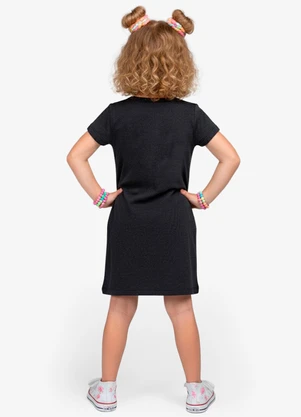 Select - Vestido Feminino Infantil em Molecotton Preto - SELECT