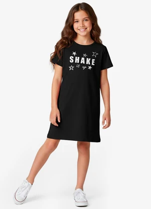 Select - Vestido Feminino Infantil em Molecotton Preto - SELECT