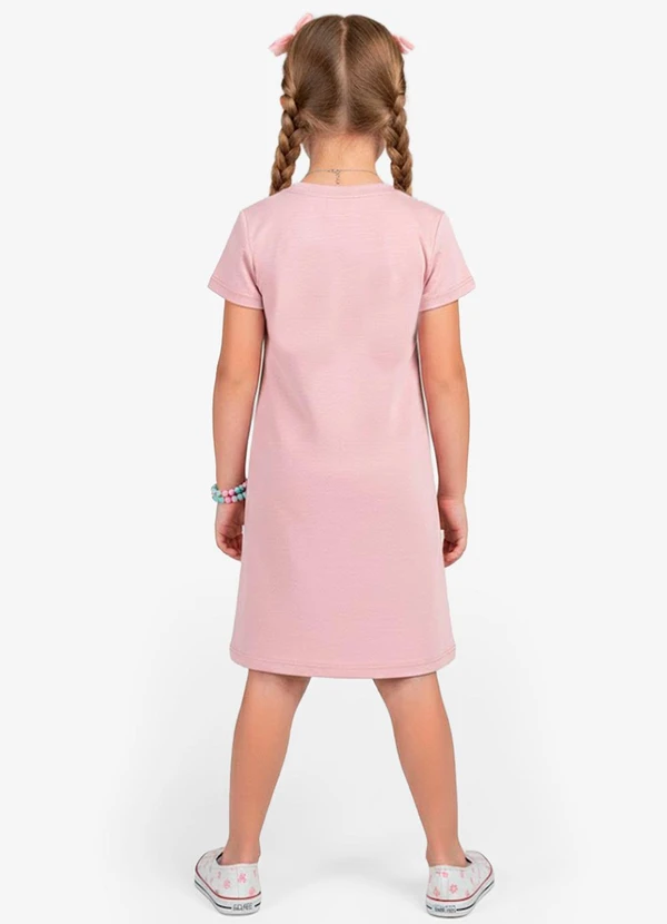 Select - Vestido Feminino Infantil em Molecotton Rosa 2